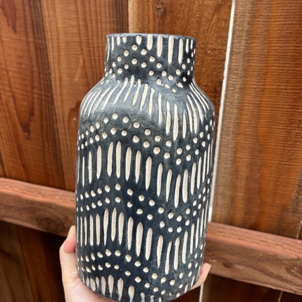 Textured ceramic vase